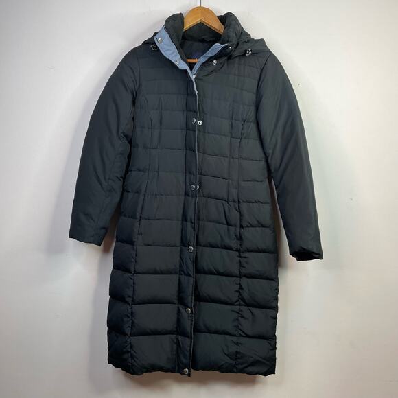 Lands' End Jackets & Blazers - Lands End Black Long Down Feather Puffer Winter Snow Coat womens XS 2 4 new